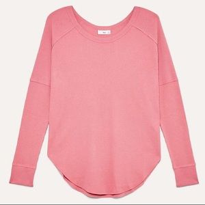 Aritzia Tna Alder Thermal Pink Long Sleeve Shirt